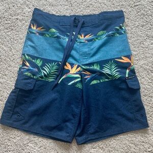 Airwalk Navy Tropical Cargo Swim/Board Shorts